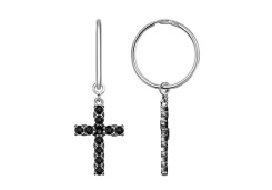 Серебряные cерьги конго с фианитом