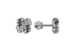 Серебряные cерьги пусеты (гвоздики) с фианитом