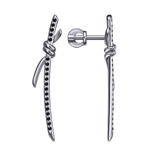 Серебряные cерьги пусеты (гвоздики) с фианитом