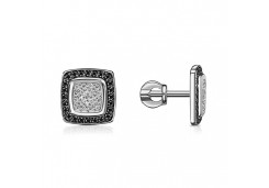 Серебряные cерьги пусеты (гвоздики) с фианитом