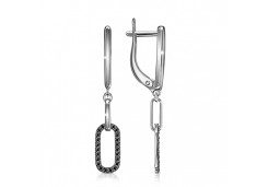 Серебряные cерьги висячие с фианитом