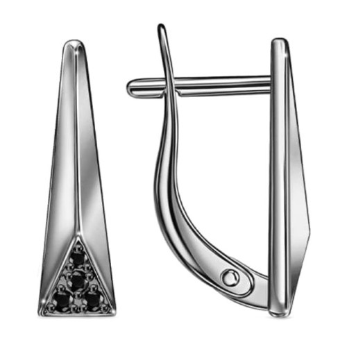 Серебряные cерьги классические с фианитом