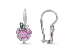 Серебряные cерьги классические с фианитом