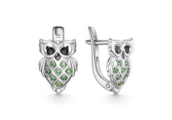 Серебряные cерьги классические с фианитом