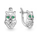 Серебряные cерьги классические с фианитом