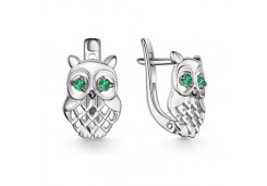 Серебряные cерьги классические с фианитом