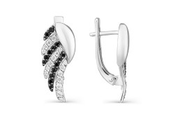 Серебряные cерьги классические с фианитом