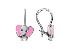 Серебряные cерьги классические с эмалью