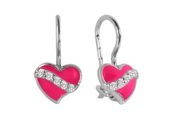 Серебряные cерьги классические с эмалью