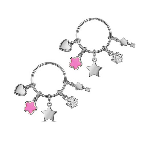 Серебряные cерьги конго с эмалью