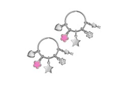 Серебряные cерьги конго с эмалью