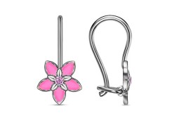 Серебряные cерьги классические с эмалью