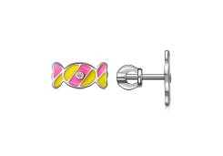 Серебряные cерьги пусеты (гвоздики) с эмалью