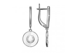 Серебряные cерьги висячие с эмалью