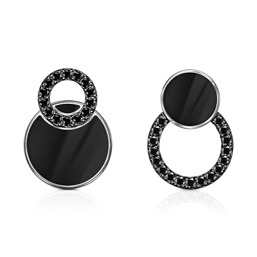 Серебряные cерьги пусеты (гвоздики) с эмалью