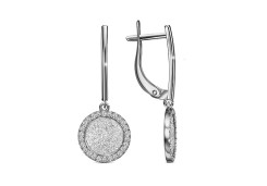 Серебряные cерьги висячие с эмалью