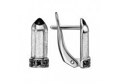 Серебряные cерьги классические с эмалью