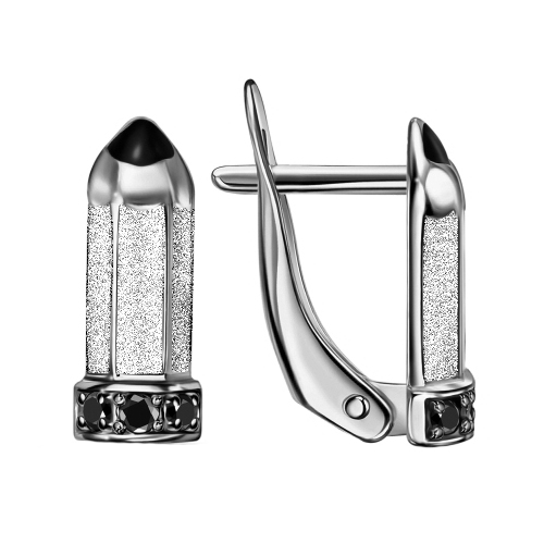 Серебряные cерьги классические с эмалью