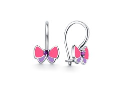 Серебряные cерьги классические с эмалью