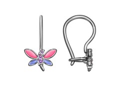 Серебряные cерьги классические с эмалью