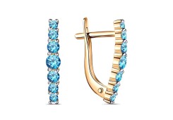 Серебряные cерьги с позолотой с фианитом