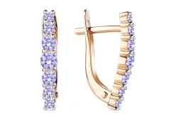 Серебряные cерьги с позолотой с фианитом