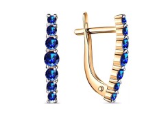 Серебряные cерьги с позолотой с фианитом