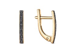 Серебряные cерьги с позолотой с фианитом