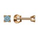 Серебряные cерьги пусеты (гвоздики) с позолотой с фианитом