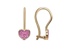 Серебряные cерьги классические с позолотой с фианитом