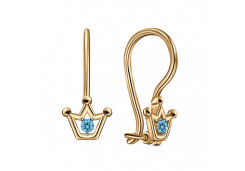 Серебряные cерьги классические с позолотой с фианитом