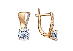 Серебряные cерьги с фианитом