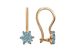 Серебряные cерьги классические с позолотой с фианитом