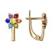 Серебряные cерьги классические с позолотой с фианитом