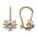 Серебряные cерьги классические с позолотой с фианитом