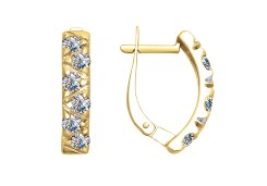 Серебряные cерьги с фианитом