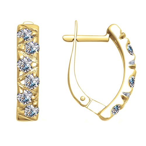 Серебряные cерьги с фианитом