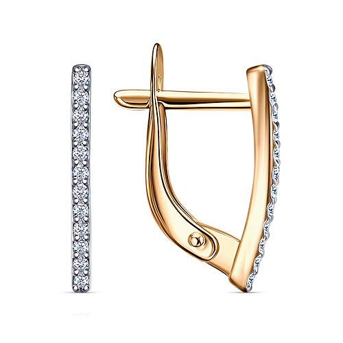 Серебряные cерьги с фианитом