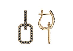 Серебряные cерьги висячие с фианитом