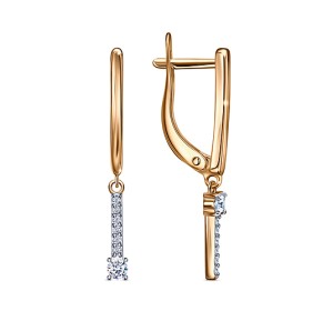 Серебряные cерьги висячие с фианитом