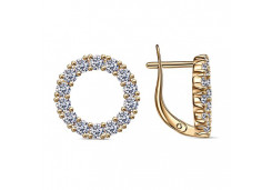 Серебряные cерьги классические с фианитом