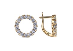 Серебряные cерьги классические с фианитом