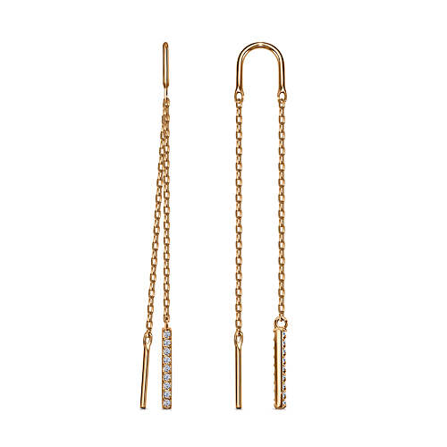 Серебряные cерьги классические с позолотой с фианитом