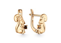 Серебряные cерьги классические с позолотой с фианитом