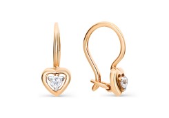 Серебряные cерьги классические с позолотой с фианитом