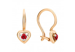 Серебряные cерьги классические с позолотой с фианитом