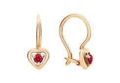 Серебряные cерьги классические с позолотой с фианитом