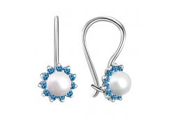 Серебряные cерьги классические с жемчугом