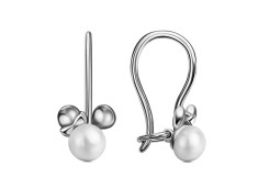 Серебряные cерьги классические с жемчугом