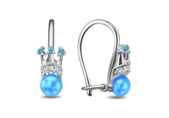 Серебряные cерьги классические с жемчугом